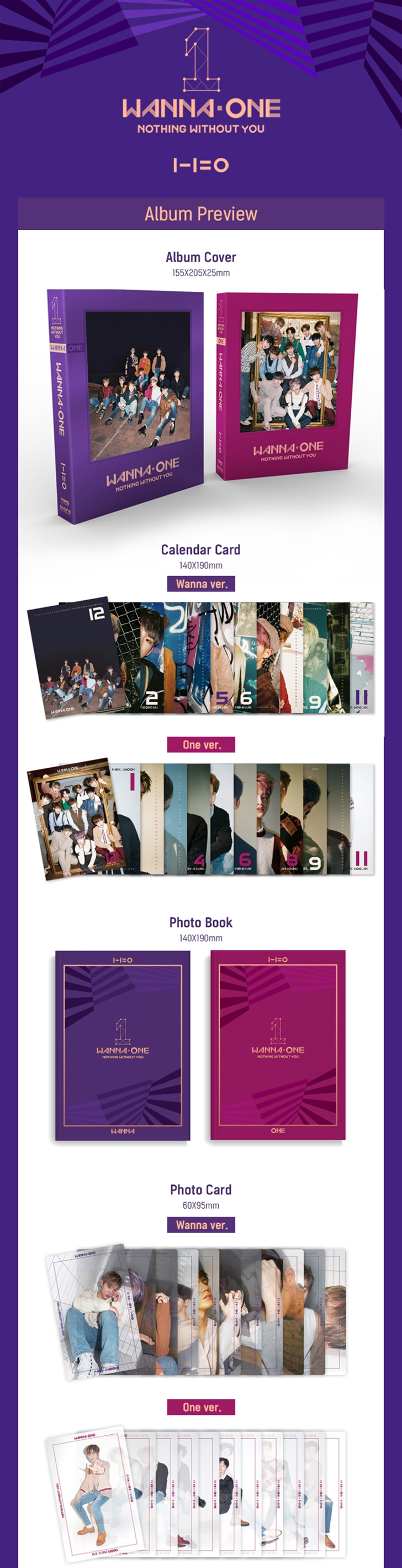Wanna One 1st Mini Album Prequel Repackage To Be One Nothing Without You Cd Wanna Ver Poster