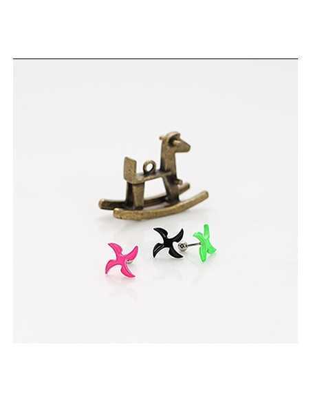 [BA41] Neon Pin Wheel Earring