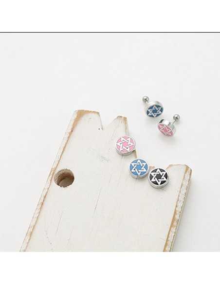 [BP56] BP Circle Six Angles Star Earring