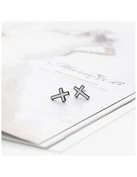 [BP63] White Cross Earring