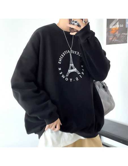 [S549] Paris Tower Leathering Sweatshirt