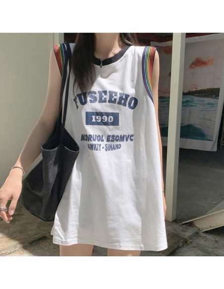 [S568] Mither Rainbow Leathering Tank Top