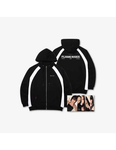 LE SSERAFIM FLAME RISES Goods - Zip-Up Hoodie (Black) LE SSERAFIM FLAME RISES Goods - Zip-Up Hoodie (Black)