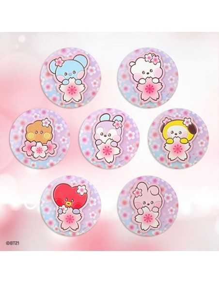 BT21 X Monopoly Collaboration - Cherry Blossom Leather Patch Mirror