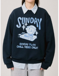 BT21 BASIC Goods - SHOOKY Sweatshirt Navy