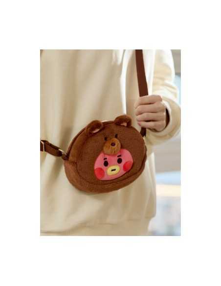 BT21 Baby Pluppy Goods - Face Plush Cross Bag