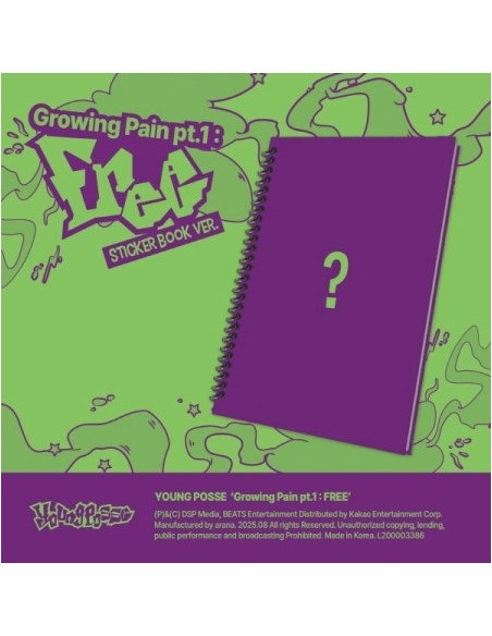 YOUNG POSSE EP Album - Growing Pain pt.1 : FREE (Sticker Book Ver.) CD