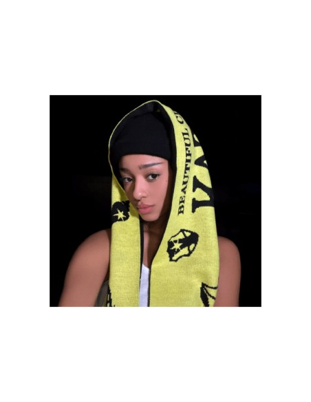 [Pre Order] KATSEYE THE BEAUTIFUL CHAOS Goods - Slogan Muffler (YELLOW/BLACK)