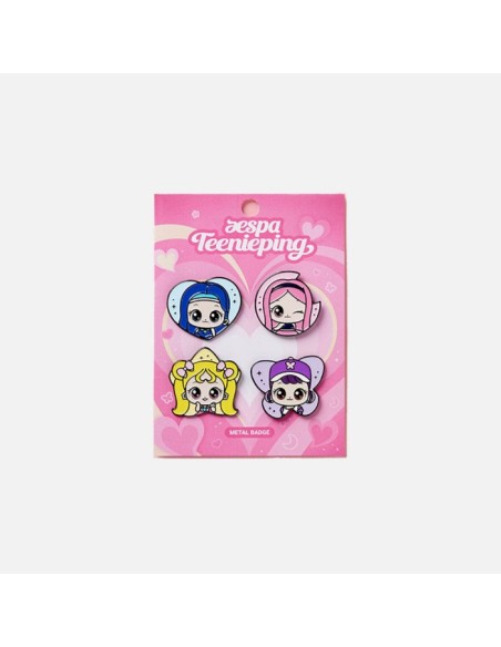 [Pre Order] aespa x Teenieping Goods - METAL BADGE SET