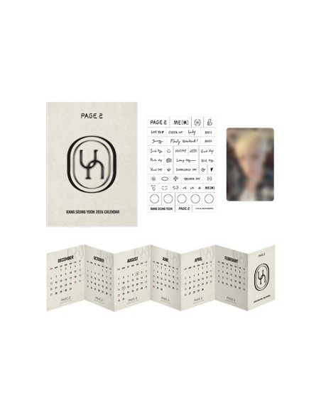 KANG SEUNG YOON PAGE2 Goods - FOLDABLE MINI CALENDAR