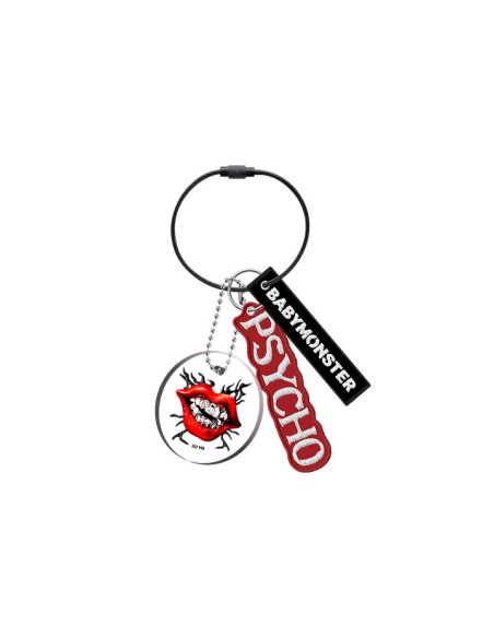 BABYMONSTER PSYCHO フーディー M キーホルダー・ステッカー付 BABYMONSTER PSYCHO Goods - PSYCHO KEYRING kpoptown.com