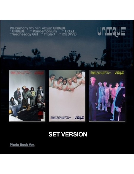 [PHOTOBOOK][SET] P1Harmony 9th Mini Album - UNIQUE (SET Ver.) 3CD
