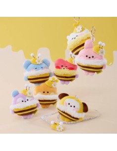 BT21 Honey Bee Goods - minini Plush Tapeline Keyring