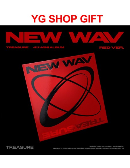 [YG Shop Gift] TREASURE 4th Mini Album - NEW WAV (RED Ver.) CD