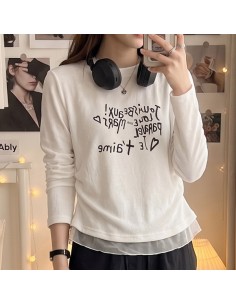 [S573] LUA LETTERING LAYERED T-SHIRT