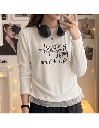 [S573] LUA LETTERING LAYERED T-SHIRT