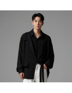 [S580] SERCO ETHNIC SEE-THROUGH JACKET SHIRT