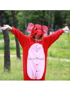 [PJA77] Animal Pajamas - Red Elephant