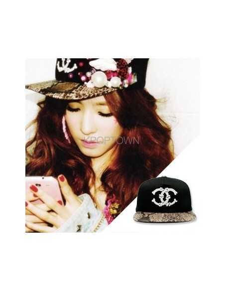 [Cap341] Skull Snapback : Snake Leather