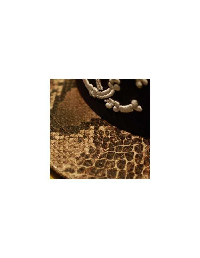 [Cap341] Skull Snapback : Snake Leather