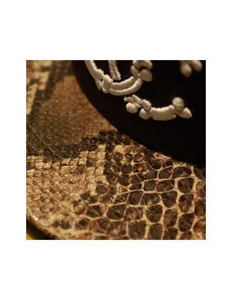 [Cap341] Skull Snapback : Snake Leather