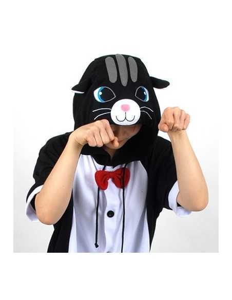 [PJB151]  Animal Shorts Sleeve Pajamas - Black Cat