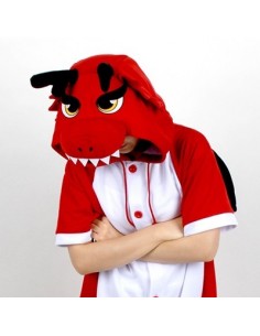 [PJB153] Animal Shorts Sleeve Pajamas - Red Dragon