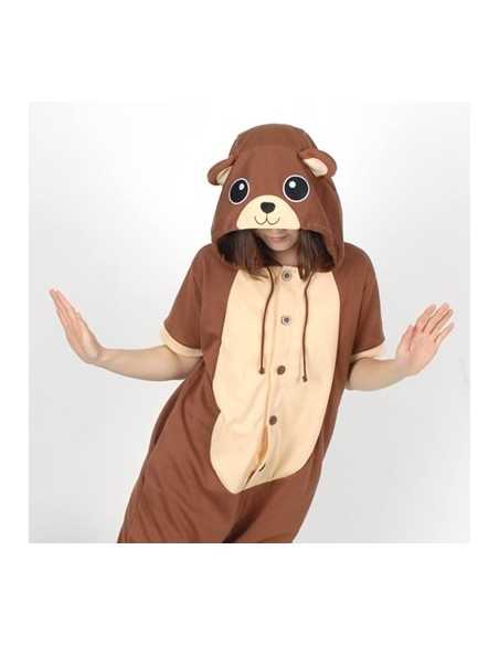 [PJB167] Animal Shorts Sleeve Pajamas - Brown Bear
