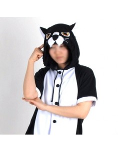 [PJB172] Animal Shorts Sleeve Pajamas - Black leopard
