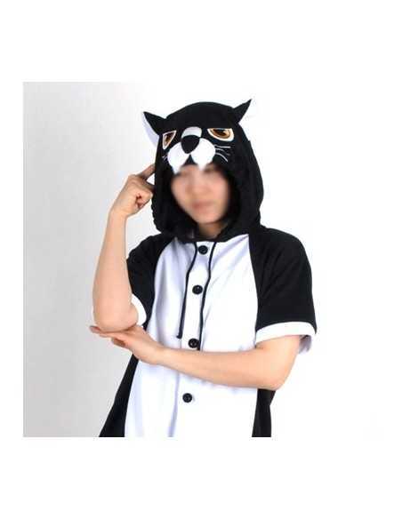 [PJB172] Animal Shorts Sleeve Pajamas - Black leopard