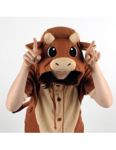 [PJB174] Animal Shorts Sleeve Pajamas - Black Pig