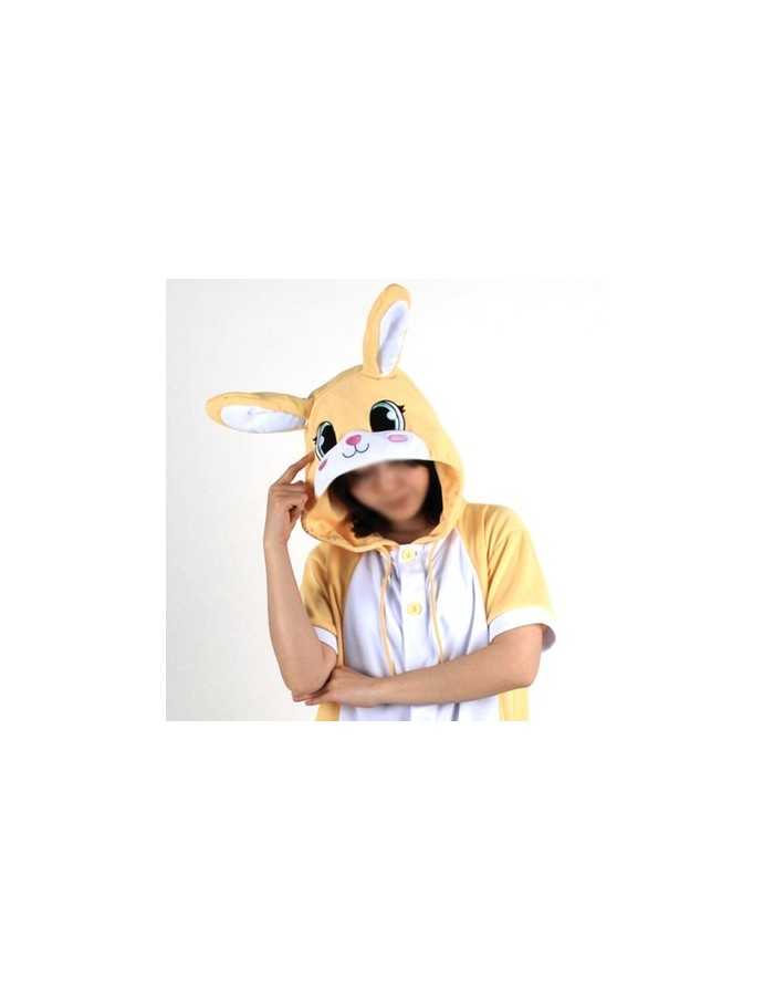 [PJB179] Animal Shorts Sleeve Pajamas -  Yellow rabbit
