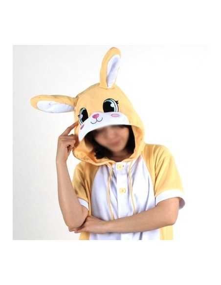 [PJB179] Animal Shorts Sleeve Pajamas -  Yellow rabbit