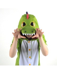 [PJB180] Animal Shorts Sleeve Pajamas -  Colorful Purple Dinosaur