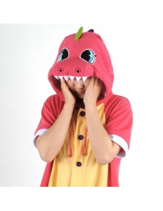 [PJB181] Animal Shorts Sleeve Pajamas -  Colorful Green Dinosaur