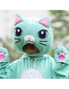 [PJA120] Animal Head Mask - Mint Cat