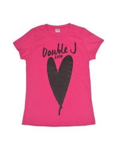 [SHINHWA Official Goods] SHINWHA JUN JIN : Heart Double J Pink T-shirt ( 4Kind )