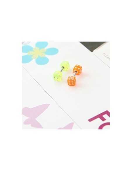 [SH35] Shinee Key Style Colorful Dice Earring / Piercing
