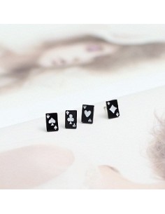 [SJ15] Superjunior LeeTeuk Style Black Poker Earrings
