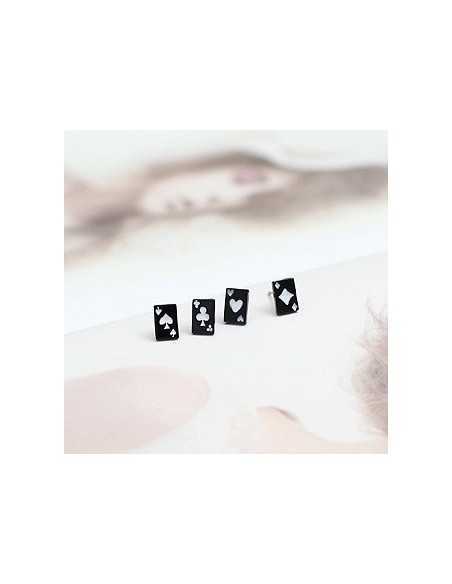 [SJ15] Superjunior LeeTeuk Style Black Poker Earrings