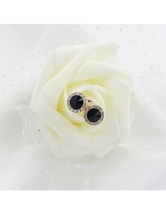 [TV12] TVXQ JYJ Hero Jejung Style Round Cubic Onyx Earrings 