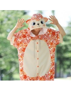 [PJA172] Animal Short Sleeve Pajamas - Aloha Orange Monkey