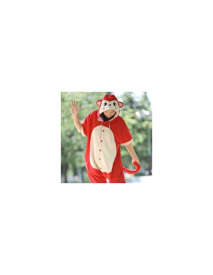 [PJA174] Animal Short Sleeve Pajamas - Red Monkey