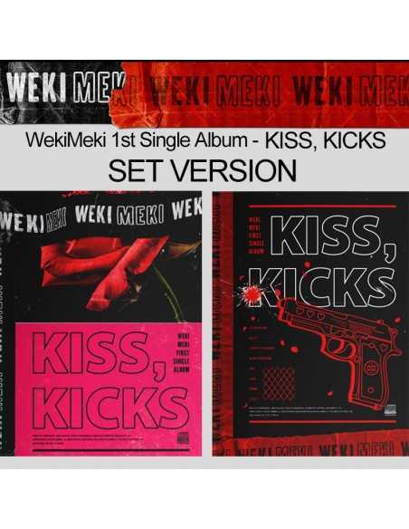 [SET] Weki Meki 1st Single Album - KISS, KICKS (SET Ver) 2 CD +