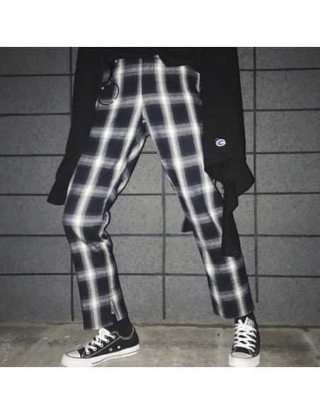 [LP30] Julia Robert Check Cotton Pants