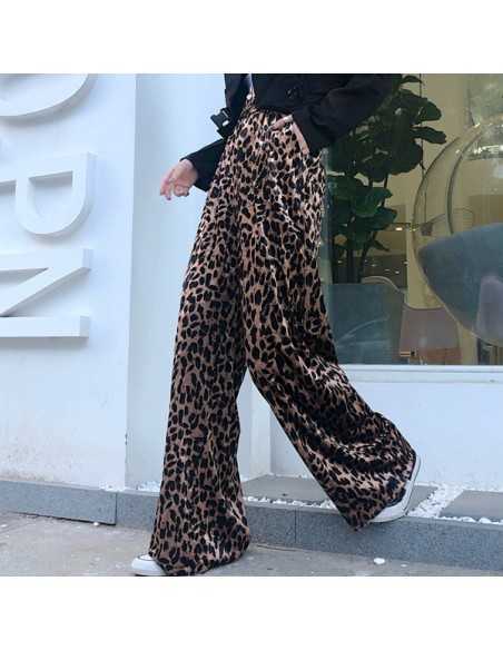[LP45] Elgoma Tiger Skin Velvet Wide Pants