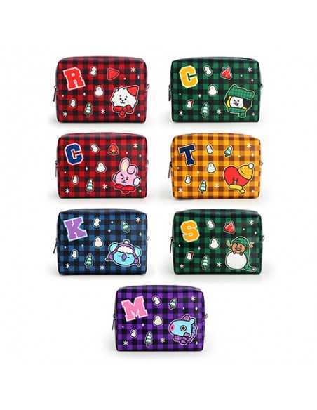 [BT21] BT21 X Monopoly Collaboration - PU SQUARE POUCH CHECK - LARGE
