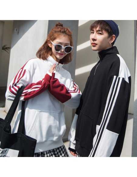 [S423] Normal Half Zip-up 2Line Anorak T-Shirt Napping Man to Man