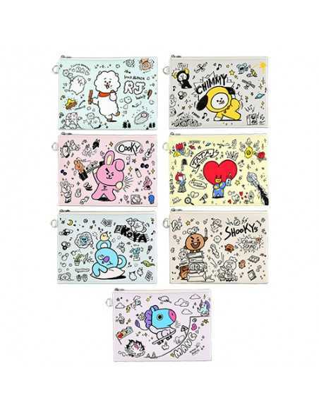 [BT21] BT21 X Monopoly Collaboration - Flat PU Pouch Doodle - Small