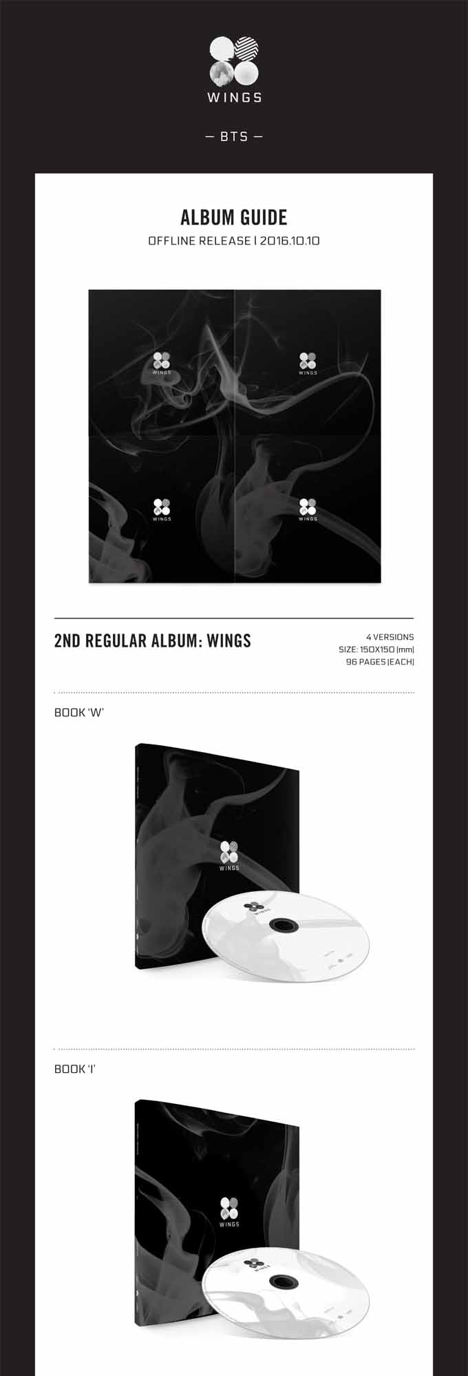 BTS 2nd Album - WINGS (Random Ver.) CD